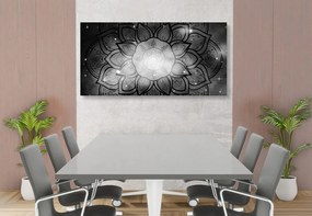 Εικόνα Mandala με φόντο γαλαξία σε ασπρόμαυρο σχέδιο - 100x50