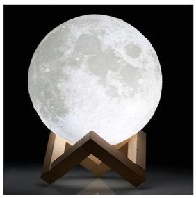 3D Large Moon light lamp επαναφορτιζόμενη (διάμετρος 18εκ,ύψος 22εκ με τη βάση)