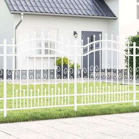 Φράχτης Κήπου Λευκό 165 cm Ατσάλι με Επικάλυψη Πούδρας