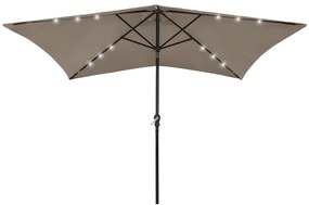 Ομπρέλα Taupe 2 x 3 μ. με LED και Ατσάλινο Ιστό