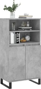 vidaXL Ντουλάπι Γκρι σκυροδέματος 60x36x110 εκ. από Επεξεργασμένο Ξύλο