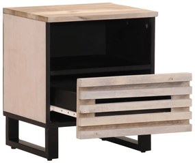vidaXL Κομοδίνα 2 τεμ. 40x34x46 εκ. από Μασίφ Ξεβαμμένο Ξύλο Μάνγκο