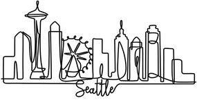 Διακοσμητικό Τοίχου Seattle 930DYU1139 120x1,5x61cm Black Wallity Μέταλλο
