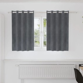 vidaXL Κουρτίνες με κουρτίνες 2 pcs Ανοιχτό γκρι 140 x 140 cm Βελούδο