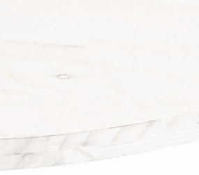 vidaXL Επιφάνεια Τραπεζιού Οβάλ Λευκή 80x40x2,5 εκ. Μασίφ Ξύλο Πεύκου