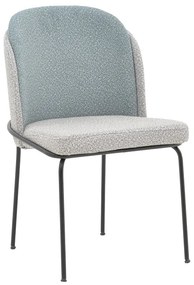 Καρέκλα Dore pakoworld γκρι-γαλάζιο μπουκλέ ύφασμα-μαύρο μέταλλο 50x47.5x82εκ Model: 190-000060