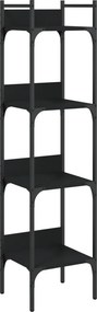 vidaXL Βιβλιοθήκη 4 Επιπέδων Μαύρη 35 x 30 x 138,5 εκ. Επεξεργ. Ξύλο