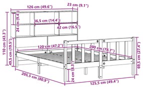 ΚΡΕΒΑΤΙ ΒΙΒΛΙΟΘΗΚΗ ΧΩΡΙΣ ΣΤΡΩΜΑ 120X200 ΕΚ ΜΑΣΙΦ ΞΥΛΟ ΠΕΥΚΟ 3321702