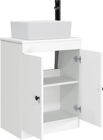 vidaXL Καθρέφτης μπάνιου με νιπτήρα Λευκό 54 x 35 x 83 εκ