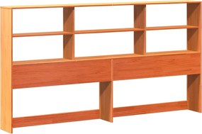 vidaXL Κρεβάτι Βιβλιοθήκη Χωρίς Στρώμα Καφέ 200x200 εκ Μασίφ Πεύκο