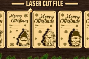 Intra απο ξύλο plywood 3mm-4mm πάχος κοπής με λέιζερ Χριστουγεννιάτικη δωροκάρτα Δίασταση 20x30 cm INTRAFABR-82710816