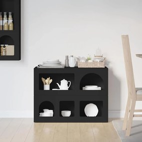 vidaXL Πλαϊνό γραφείο ELST Μαύρο 80.5 x 35 x 59 εκ. Επεξεργασμένο ξύλο