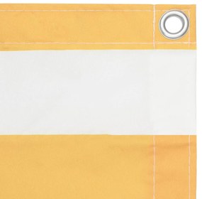 vidaXL Διαχωριστικό Βεράντας Λευκό/Κίτρινο 90 x 300 εκ. Ύφασμα Oxford