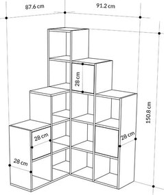 Βιβλιοθήκη Paleo φυσικό μελανίνη 150.8x28x150.8εκ