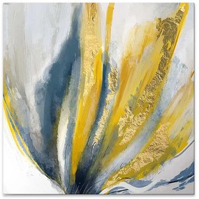 Πίνακας σε καμβά "Golden Leaves" Megapap ψηφιακής εκτύπωσης 50x50x3εκ.-GP033-0018