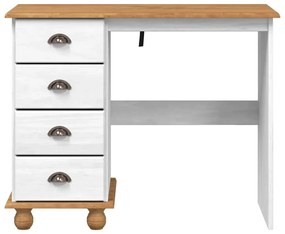 vidaXL Γραφείο με συρτάρι Λευκό 95 x 40 x 75 εκ. Μασίφ ξύλο πεύκου