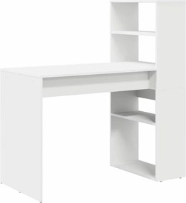 vidaXL Γραφείο Λευκό Επεξεργασμένο Ξύλο 113 x 54 x 120 εκ.