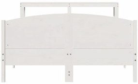 vidaXL Σκελετός Κρεβ. Χωρίς Στρώμα Λευκό 135x190 εκ Μασίφ Πεύκο