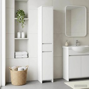 vidaXL Ντουλάπι Μπάνιου Λευκό 30 x 33 x 190 εκ. Επεξεργασμένο Ξύλο