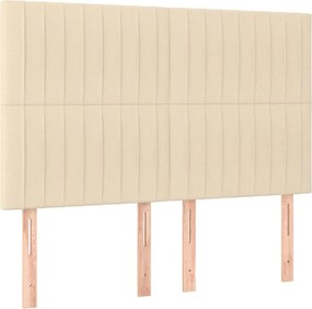 vidaXL Κεφαλάρι Κρεμ 144x5x118/128 εκ. Ύφασμα
