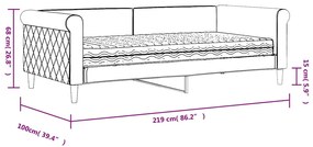 ΚΡΕΒΑΤΙ ΗΜΕΡΑΣ ΜΕ ΣΤΡΩΜΑ ΣΚΟΥΡΟ ΓΚΡΙ 90X190 CM ΒΕΛΟΥΔΟ 3197761