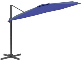 vidaXL Ομπρέλα Κρεμαστή Αζούρ Μπλε 400 x 300 εκ. με Αλουμινένιο Ιστό