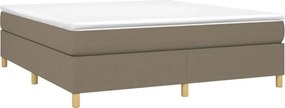 vidaXL Κρεβάτι Boxspring με Στρώμα Taupe 180x200 εκ. Υφασμάτινο