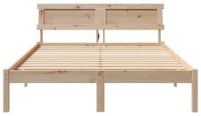 vidaXL Σκελετός Κρεβατιού Καφέ 140 x 190 cm Ξύλο πεύκου