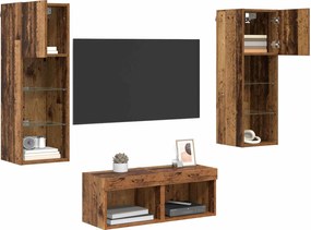 vidaXL Βάσεις τηλεόρασης 4 pcs Artisan Oak Επεξεργασμένο ξύλο