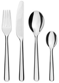 Μαχαιροπίρουνα Amici BG02S24 (Σετ 24Τμχ.) Ανοξ. Ατσάλι Silver με Δώρο 2 Δαχτυλίδια Πετσέτας Alessi 24 τμχ Stainless Steel