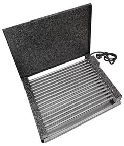 Ηλεκτρική ψησταριά με καπάκι Rubino 2200W, 44.5x33x10cm, Ανοξείδωτο χάλυβα, Γκρι