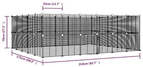 vidaXL Κλουβί Κατοικίδιων με 44 Πάνελ + Πόρτα Μαύρο 35 x 35εκ Ατσάλινο