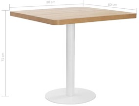 vidaXL Τραπέζι Bistro Ανοιχτό Καφέ 80 x 80 εκ. από MDF