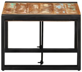 Τραπεζάκι σαλονιού πολύχρωμο 50x50x35cm Ξύλο μασίφ ανακυκλωμένο - Πολύχρωμο