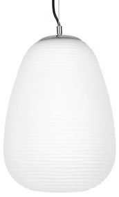 GloboStar FREYA 00745 Μοντέρνο Κρεμαστό Φωτιστικό Οροφής Μονόφωτο 1 x E27 Λευκό Γυάλινο Φ24 x Υ35cm