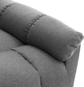 vidaXL Πολυθρόνα Μασάζ Ανακλινόμενη Ανοιχτό Γκρι Υφασμάτινη