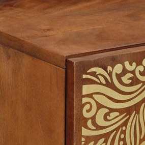 vidaXL Πλαϊνό γραφείο με ράφι Καφέ 40 x 33.5 x 75 εκ Μασίφ ξύλο μάνγκο