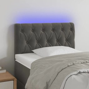 Κεφαλάρι Κρεβατιού LED Σκούρο Γκρι 80x7x78/88 εκ. Βελούδινο - Γκρι