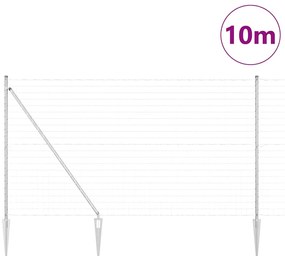 vidaXL Φράκτης με 7 Σημαδούρες 1.6x10 μ Γαλβανισμένο Χάλυβα