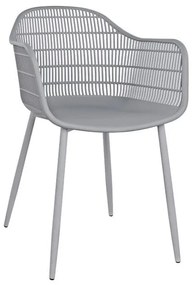 Πολυθρόνα Hadi Grey 61x57x85Υ εκ. HM8511.10 Σετ 4τμχ Metal, Polypropylene