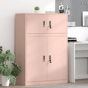 vidaXL Ντουλάπι αποθήκευσης 2 τμχ. Ροζ 90 x 40 x 130 cm Ατσάλι