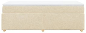 Κρεβάτι Boxspring με Στρώμα Κρεμ 80 x 200 εκ. Υφασμάτινο - Κρεμ