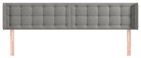 Κεφαλάρι με Πτερύγια Ανοιχτό Γκρι 203x16x78/88 εκ. Βελούδινο 3119268