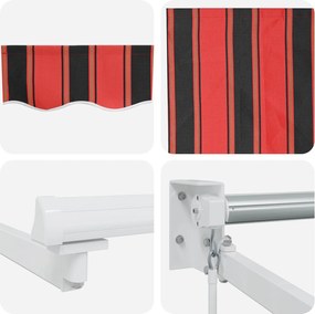 vidaXL Χειροκίνητη αναδιπλούμενη τέντα με LED 5 x 3 m