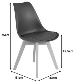 Καρέκλα Gaston PP-PU καφέ απόχρωση με φυσικό πόδι 43x51x75εκ. 43x51x75 εκ.
