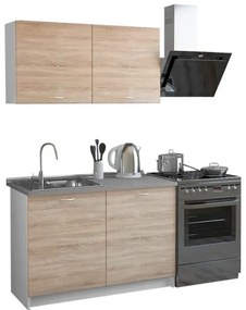 ΣΥΝΘΕΣΗ ΚΟΥΖΙΝΑΣ BLAINE ΜΕΛΑΜΙΝΗ SONAMA-ΛΕΥΚΟ HM2439 120x46-29,2εκ.
