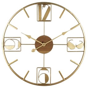 Wall clock Karf Inart metal in gold color 60x3x60cm 60x3x60 εκ.