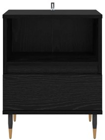 vidaXL Κομοδίνο 2 pcs Μαύρη Οξυά 40 x 35 x 50 εκ. Επεξεργασμένο ξύλο