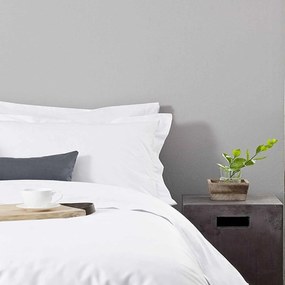Σεντόνι Ξενοδοχείου White 180 Κλωστές CVC 60% Βαμβάκι 40% Πολυέστερ Ημίδιπλο 180x280cm Βαμβάκι-Πολυέστερ
