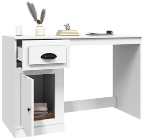 vidaXL Γραφείο με Συρτάρι Λευκό 115x50x75 εκ. από Επεξεργασμένο Ξύλο